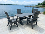 Poly-Luxe Modern Dining Set for 4 with 6' Table