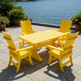 Poly-Luxe Modern Dining Set for 4 with 5' Table