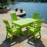 Poly-Luxe Modern Dining Set for 4 with 5' Table