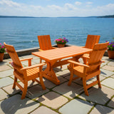 Poly-Luxe Modern Dining Set for 4 with 5' Table