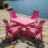 Poly-Luxe Modern Dining Set for 4 with 6' Table