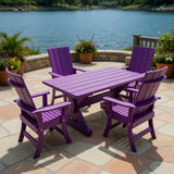 Poly-Luxe Modern Dining Set for 4 with 4' Table