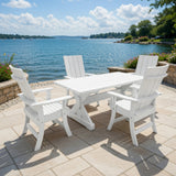 Poly-Luxe Modern Dining Set for 4 with 5' Table
