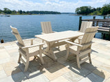 Poly-Luxe Modern Dining Set for 4 with 6' Table