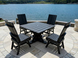 Poly-Luxe Modern Dining Set for 4 with Pedestal Table