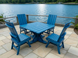 Poly-Luxe Modern Dining Set for 4 with Pedestal Table