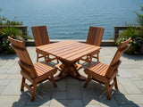 Poly-Luxe Modern Dining Set for 4 with Pedestal Table