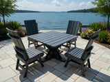 Poly-Luxe Modern Dining Set for 4 with Pedestal Table