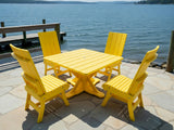 Poly-Luxe Modern Dining Set for 4 with Pedestal Table