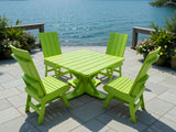 Poly-Luxe Modern Dining Set for 4 with Pedestal Table