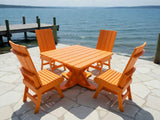Poly-Luxe Modern Dining Set for 4 with Pedestal Table