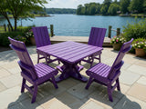 Poly-Luxe Modern Dining Set for 4 with Pedestal Table