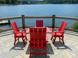 Poly-Luxe Modern Dining Set for 4 with Pedestal Table