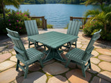 Poly-Luxe Modern Dining Set for 4 with Pedestal Table