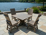 Poly-Luxe Modern Dining Set for 4 with Pedestal Table