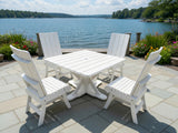 Poly-Luxe Modern Dining Set for 4 with Pedestal Table