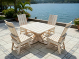 Poly-Luxe Modern Dining Set for 4 with Pedestal Table
