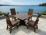 Poly-Luxe Modern Dining Set for 4 with Pedestal Table