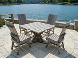 Poly-Luxe Modern Dining Set for 4 with Pedestal Table