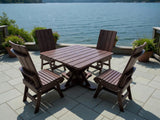 Poly-Luxe Modern Dining Set for 4 with Pedestal Table