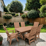 Wooden Modern Dining Set for 6 with 6' Table