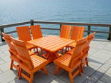 Poly-Luxe Modern Dining Set for 8 with Pedestal Table