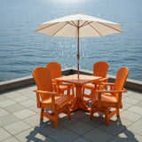 Poly-Luxe Dining Set for 4 with Pedestal Table