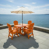 Poly-Luxe Dining Set for 4 with 4' Trestle Table