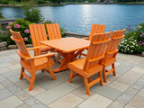 Poly-Luxe Modern Dining Set for 6 with Pedestal Table