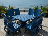 Poly-Luxe Modern Dining Set for 8 with Pedestal Table