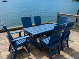 Poly-Luxe Modern Dining Set for 6 with 5' Table