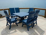 Poly-Luxe Modern Dining Set for 6 with Pedestal Table