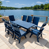 Poly-Luxe Modern Dining Set for 8 with 6' Table