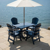 Poly-Luxe Dining Set for 4 with 4' Trestle Table