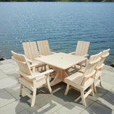 Wooden Modern Dining Set for 6 with Pedestal Table