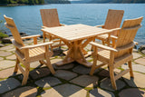 Wooden Modern Dining Set for 4 with Pedestal Table