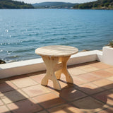 Wooden 24" Round Side Table