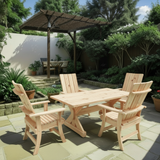 Wooden Modern Dining Set for 4 with 4' Table