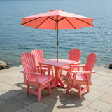 Poly-Luxe Dining Set for 4 with Pedestal Table
