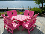 Poly-Luxe Modern Dining Set for 8 with Pedestal Table