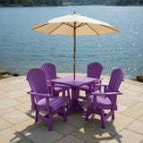 Poly-Luxe Dining Set for 4 with Pedestal Table