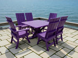 Poly-Luxe Modern Dining Set for 6 with Pedestal Table