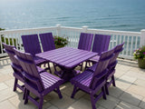 Poly-Luxe Modern Dining Set for 8 with Pedestal Table