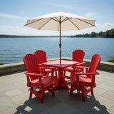 Poly-Luxe Dining Set for 4 with Pedestal Table