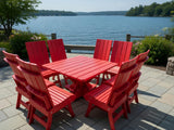 Poly-Luxe Modern Dining Set for 8 with Pedestal Table