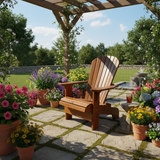 Wooden Royal Upright Adirondack Chair, easiest to get in and out of, partial kit(Large)