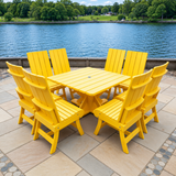 Poly-Luxe Modern Dining Set for 8 with Pedestal Table