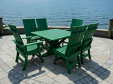 Poly-Luxe Modern Dining Set for 6 with Pedestal Table