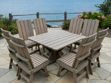 Poly-Luxe Modern Dining Set for 8 with Pedestal Table
