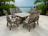 Poly-Luxe Modern Dining Set for 6 with Pedestal Table